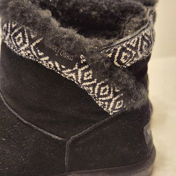 💗 Minnetonka Aztec Middleton Ankle Boots Size 6 Black - Picture 4 of 13